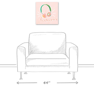 Blush Headphones 16x16 Canvas Wall Art