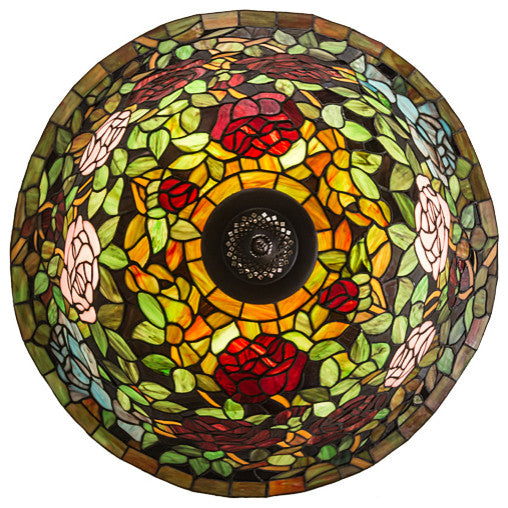 Meyda lighting 77786 24"W Tiffany Rosebush Inverted Pendant