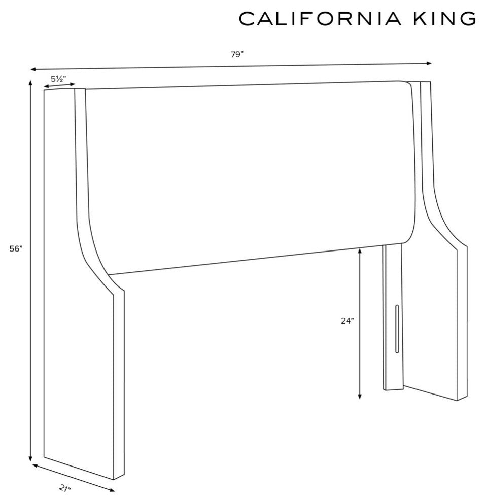 Wingback Headboard, Linen Navy, California King