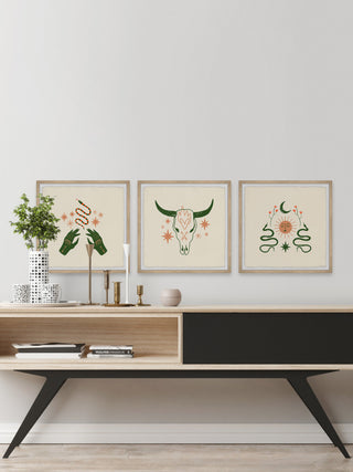 Wild Thoughts Triptych, Set of 3, 12x12 Panels