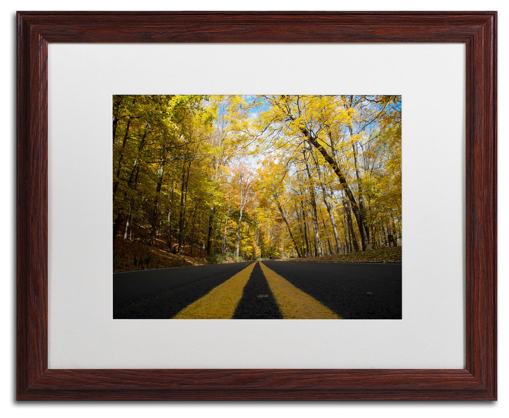 ''Autumn Along the Valley Parkway'' Matted Framed Canvas Art by Kurt Shaffer