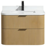 Ari Kitchen and Bath Chantal 30" Floating Bathroom Vanity Oak