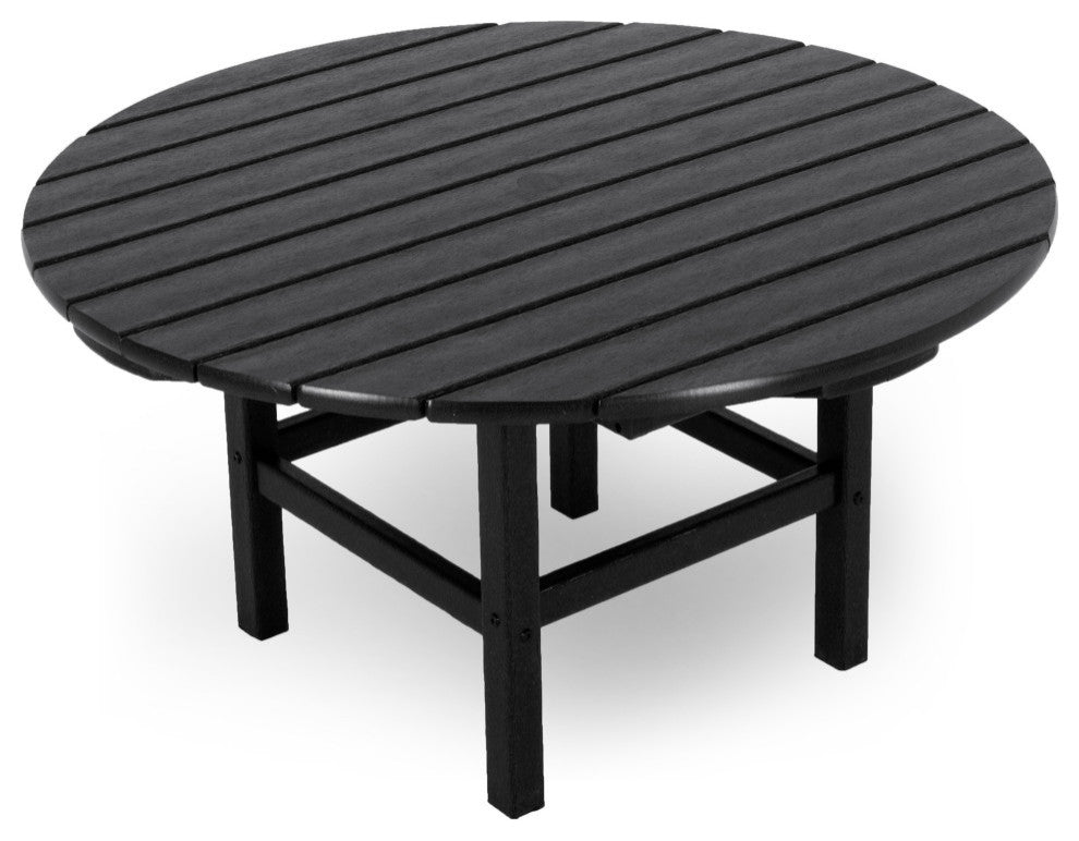 Polywood Round 38" Conversation Table, Black