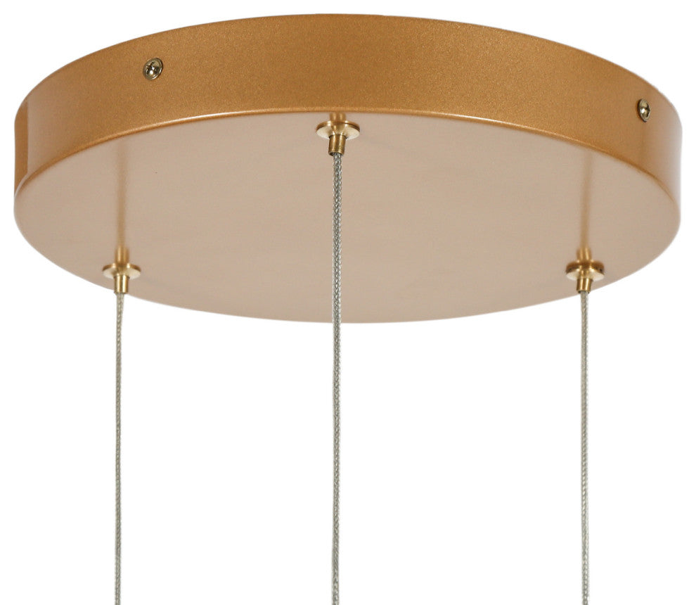 LNC Cleistocactus 3-Light 11.8" Modern Cluster Loop Chandelier, Gold