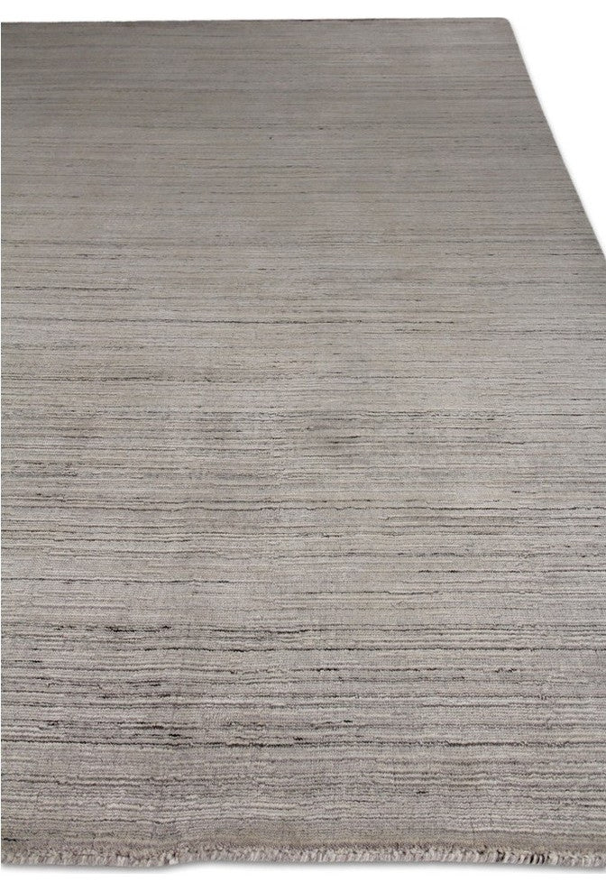 Palazzo Handmade Hand Loomed Wool and Bamboo Silk Silver Area Rug, 14'x18'