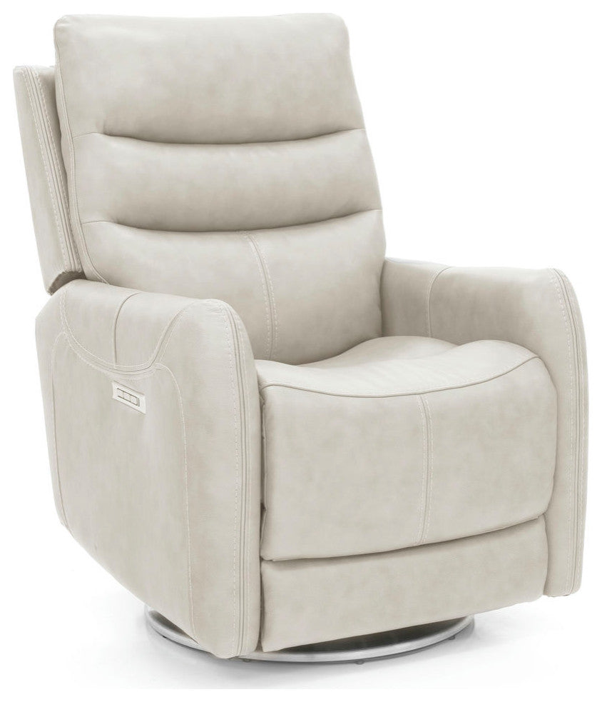 3PHL-1215 San Marco Dove Swivel Recliner With Power Recline, Head Rest & Lumbar