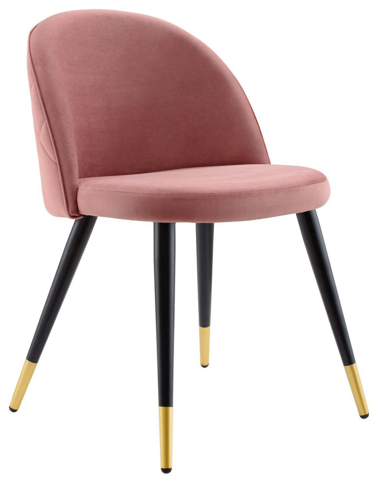 Cordial Performance Velvet Dining Chairs - Set of 2-Dusty Rose