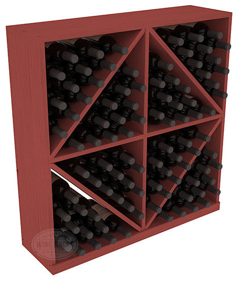 Solid Diamond Wine Storage Bin, Pine, Cherry