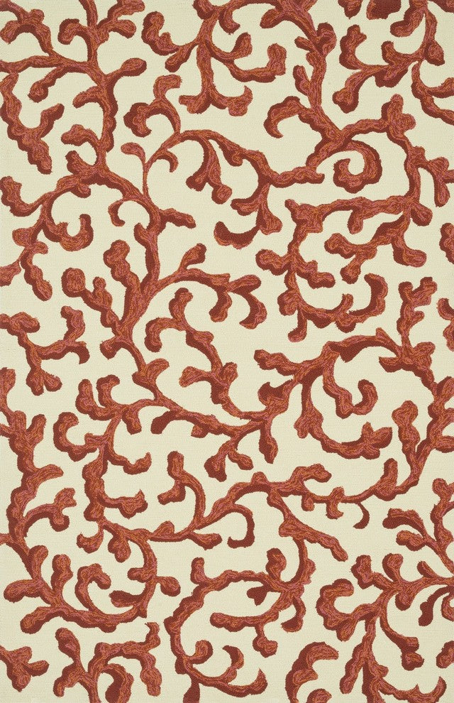 Venice Beach VB-16 Ivory-Coral Area Rug, 9'3"x13'