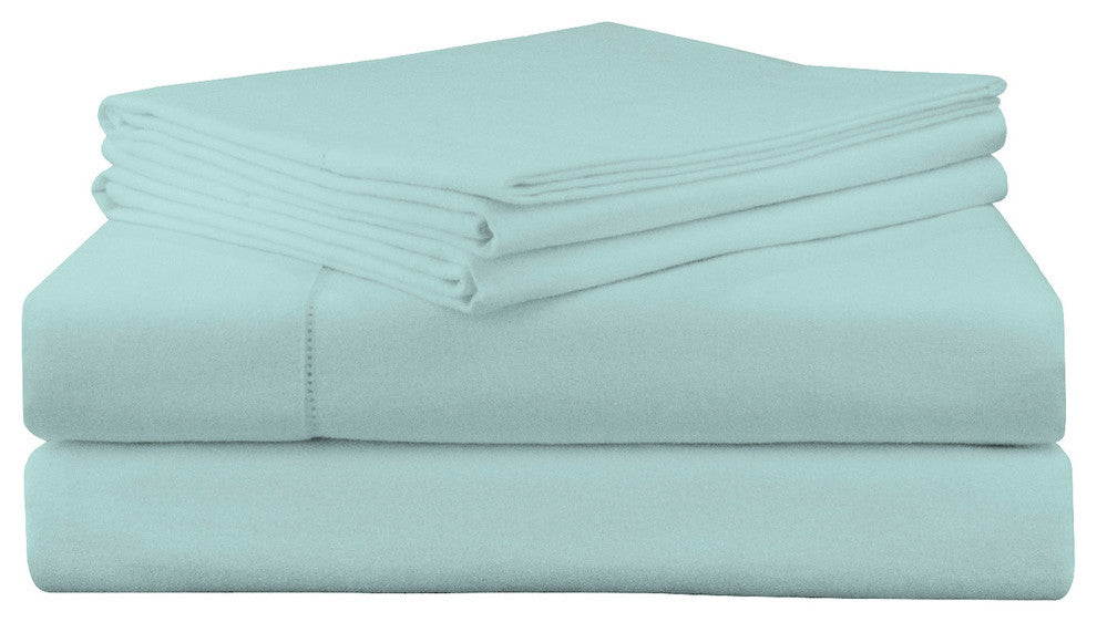 Pointehaven 200 GSM Flannel Sheet Set, Lagoon, Twin Xl