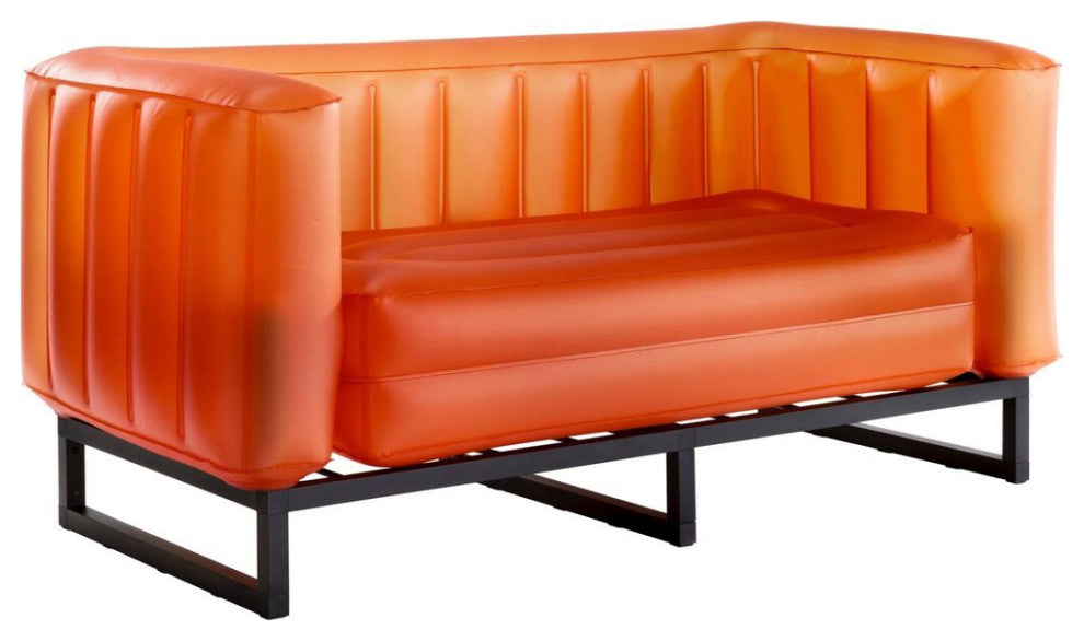 Mojow Eko Yomi Sofa Wood Frame Mattress Translucent with Lighting, Orange