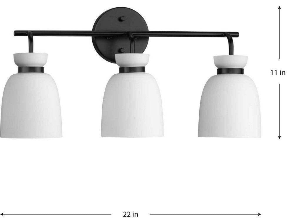 Lexie Collection Contemporary Vanity Light, Matte Black