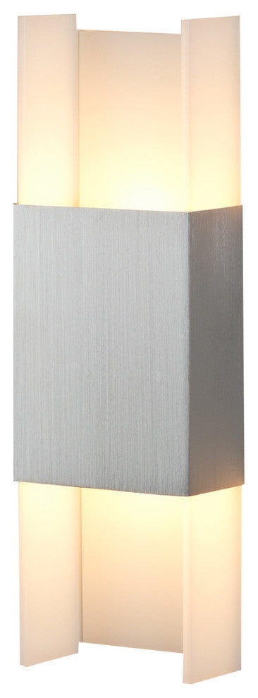 Ansa LED Wall Sconce, Brushed Aluminum, Frosted