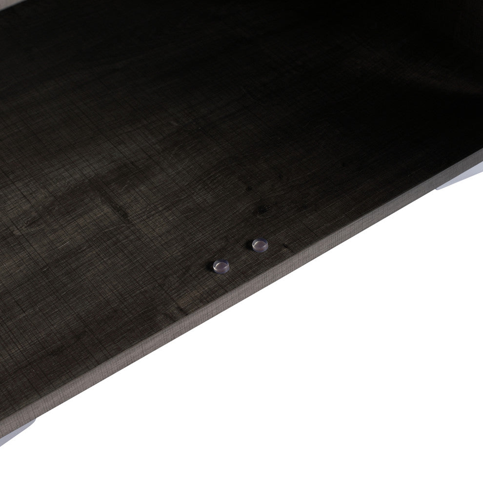 Single Vanity, Gray Oak Finish With Solid Surface Resin White Sink, 24"