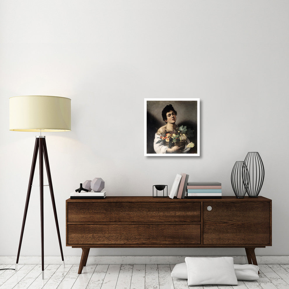 "Young Boy with Basketful of Fruit" Digital Paper Print by Caravaggio, 23"x24"