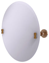 Washington Square Frameless Round Beveled Edge Tilt Mirror, Brushed Bronze