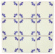 4.25"x4.25" Talavera Mexican Handmade Ceramic Tile, Blue Ville, Set of 9