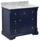 Sydney 42" Bathroom Vanity, Royal Blue, Carrara Marble