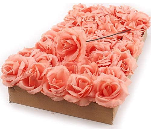 Exquisite Silk Rose Picks - Set of 50 - Romantic 8" Stems, Peach