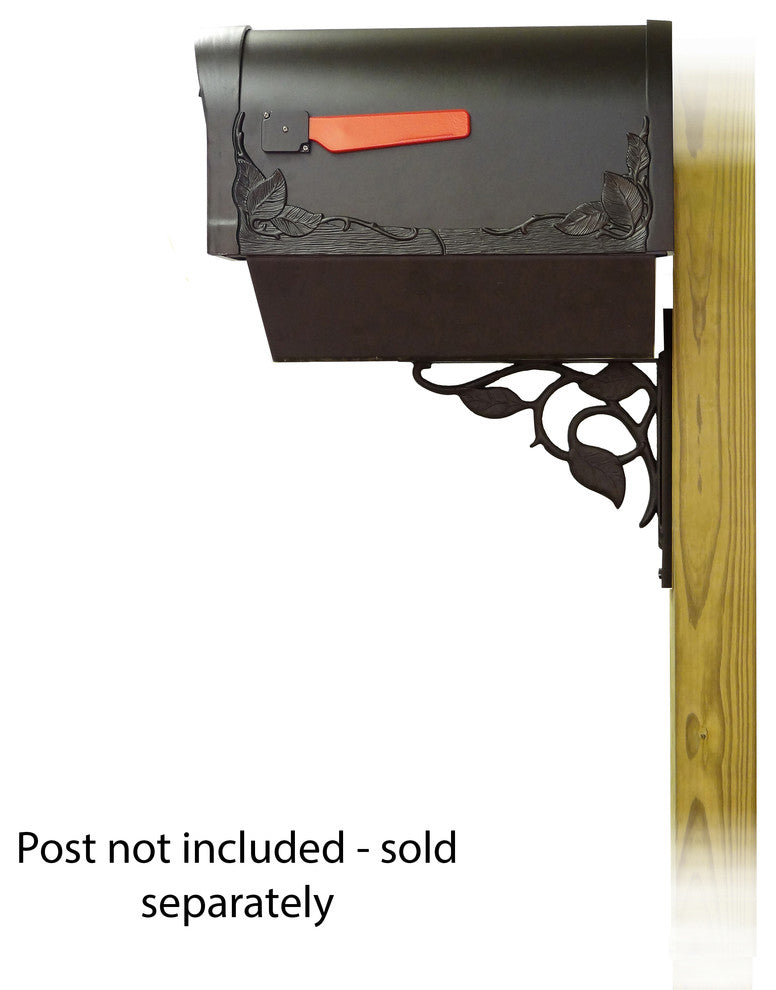 Floral Mailbox With Newspaper Tube & Floral Front Mailbox Mounting Bracket
