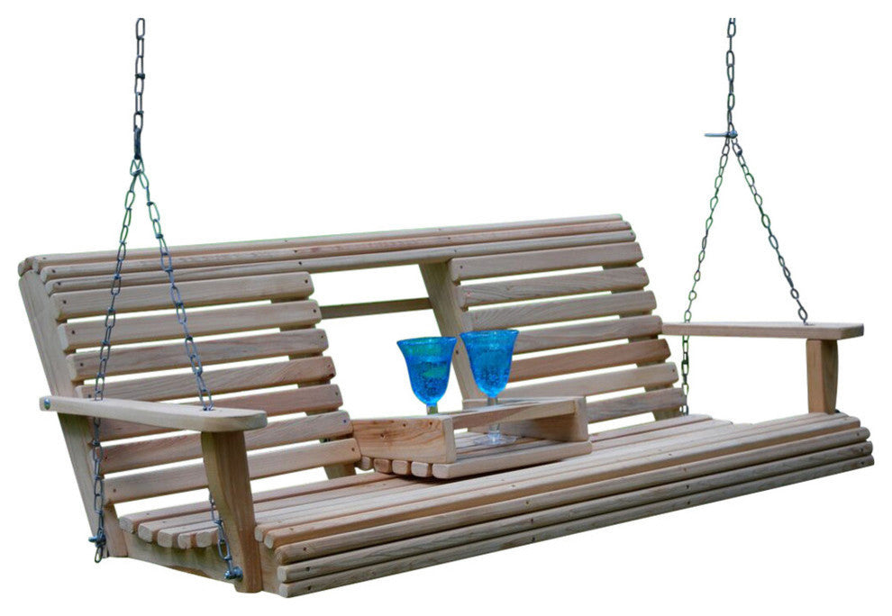 5' Cypress Flip Cup Holder Swing, Early American