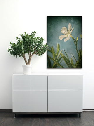"White Flower Left" Painting Print on Wrapped Canvas, 20x30