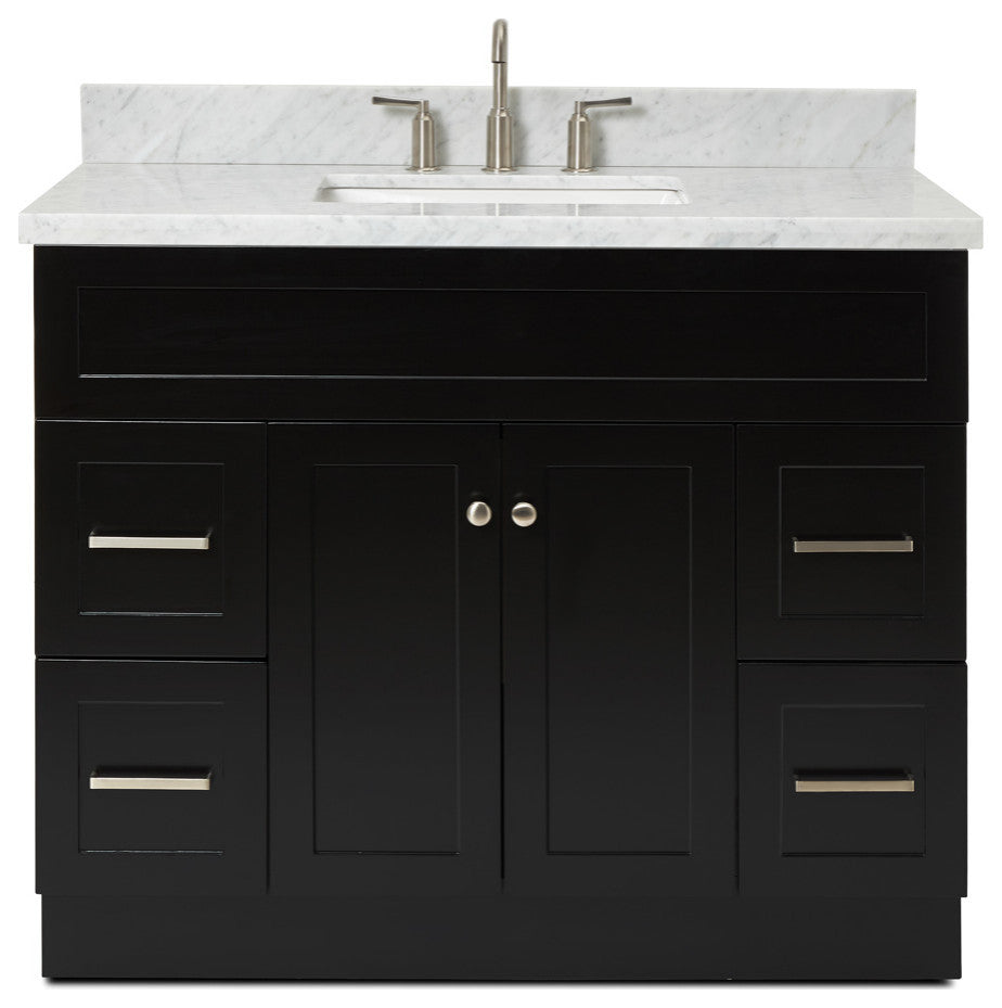 Ariel Hamlet 43" Rectangle Sink Bath Vanity, 1.5" Carrara Marble