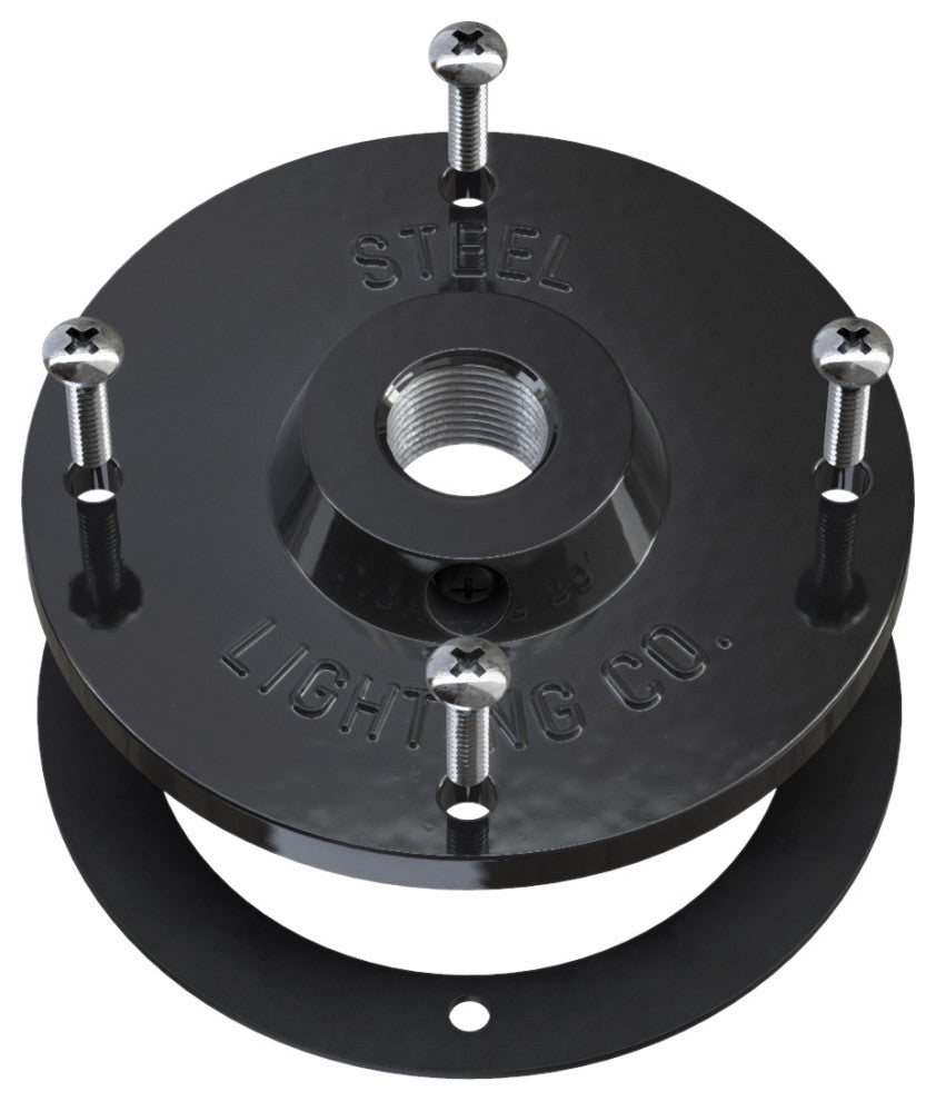 The Hawthorne Short Straight Arm Barn Light, Black