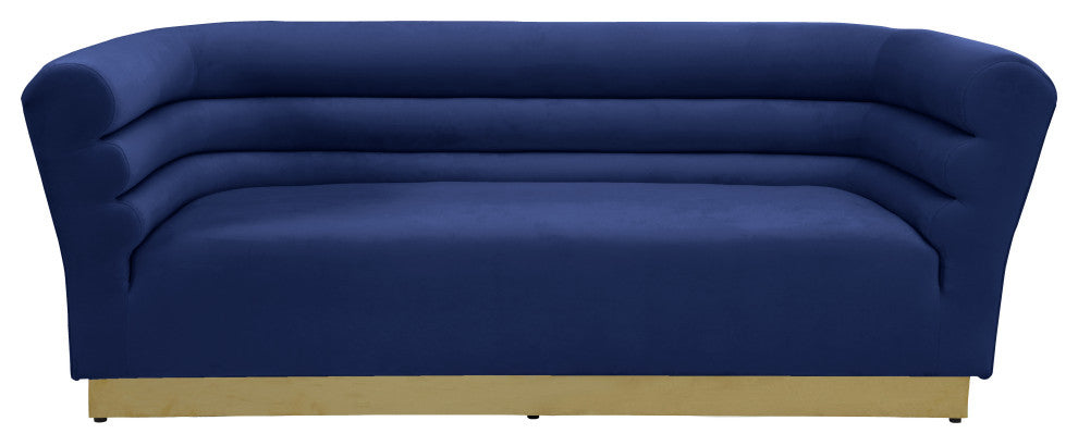 Bellini Velvet Upholstered Sofa, Navy