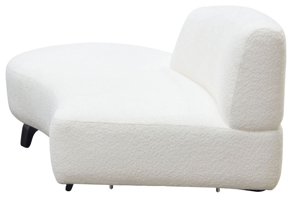 Vesper Curved Armless Left Chaise, White