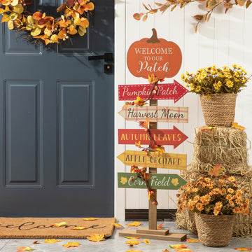 42.5"H Fall Wooden Pumpkin Patch Porch Sign