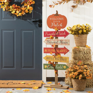 42.5"H Fall Wooden Pumpkin Patch Porch Sign