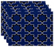 18"x14" Bohemian, Geometric Print Placemat, Blue, Set of 4