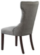 Natalia Wingback Button Tufted Dining Chair, Set of 2, Light Gray Linen