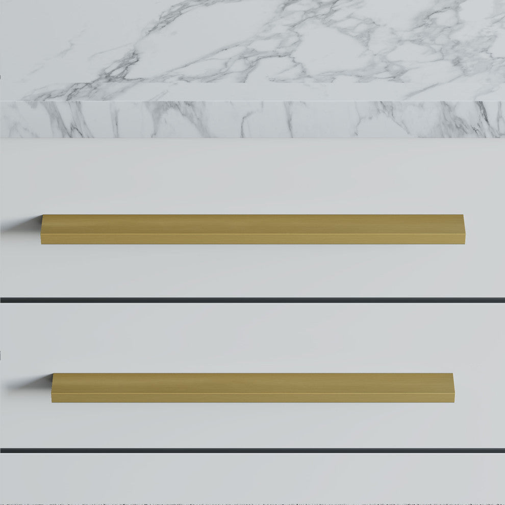 Dowell Series 3064 Handles, 15.75", 13.75" CTC, 3-Pack, Brushed Brass