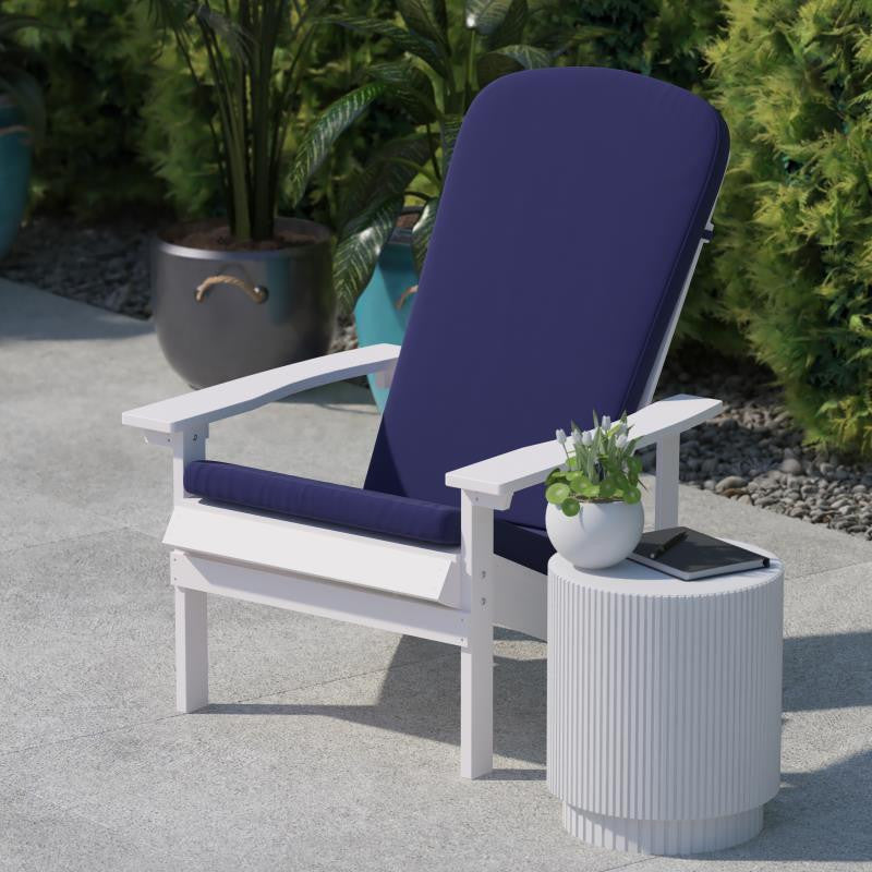 Charlestown Set of 2 All Weather High Back Adirondack Chair Cushions, Blue