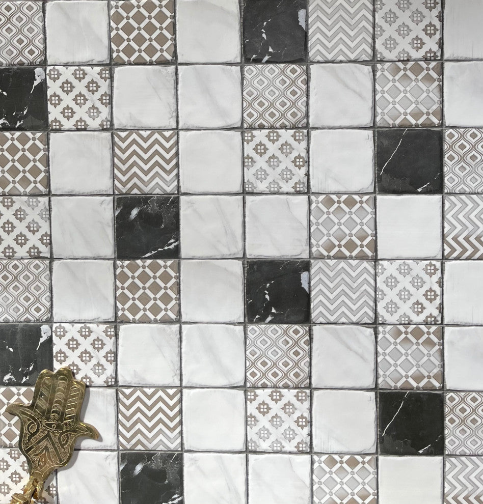 Milan 12 x 24 Ceramic Tile for Wall in Brown, Grey, and Black