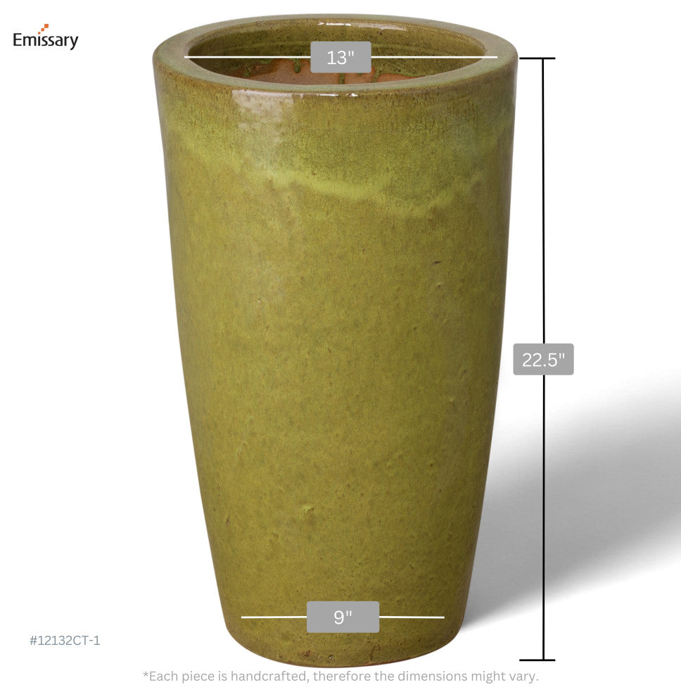 Round Tall Pot, Citron 13x22.5