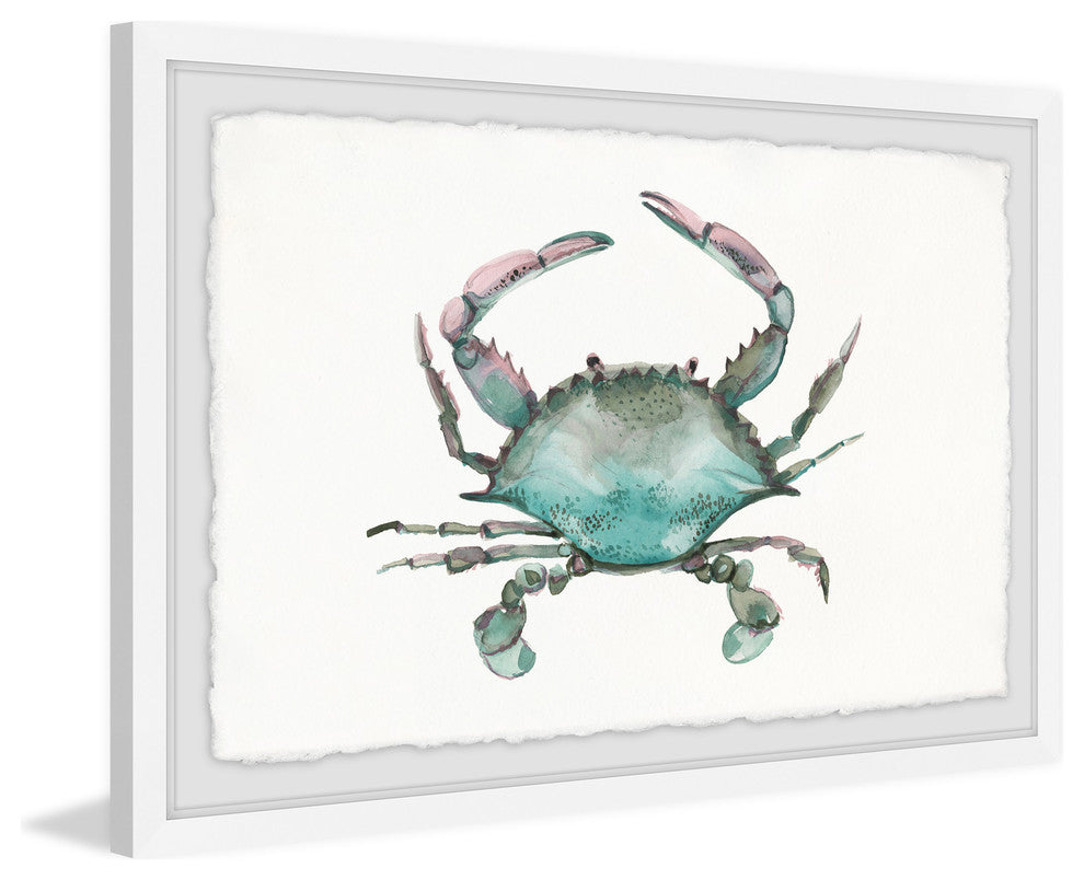 "Pastel Crab" Framed Painting Print, 18"x12"