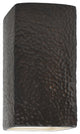 Ambiance, Small ADA Rectangle, Closed Top Wall Sconce, Hammered Iron