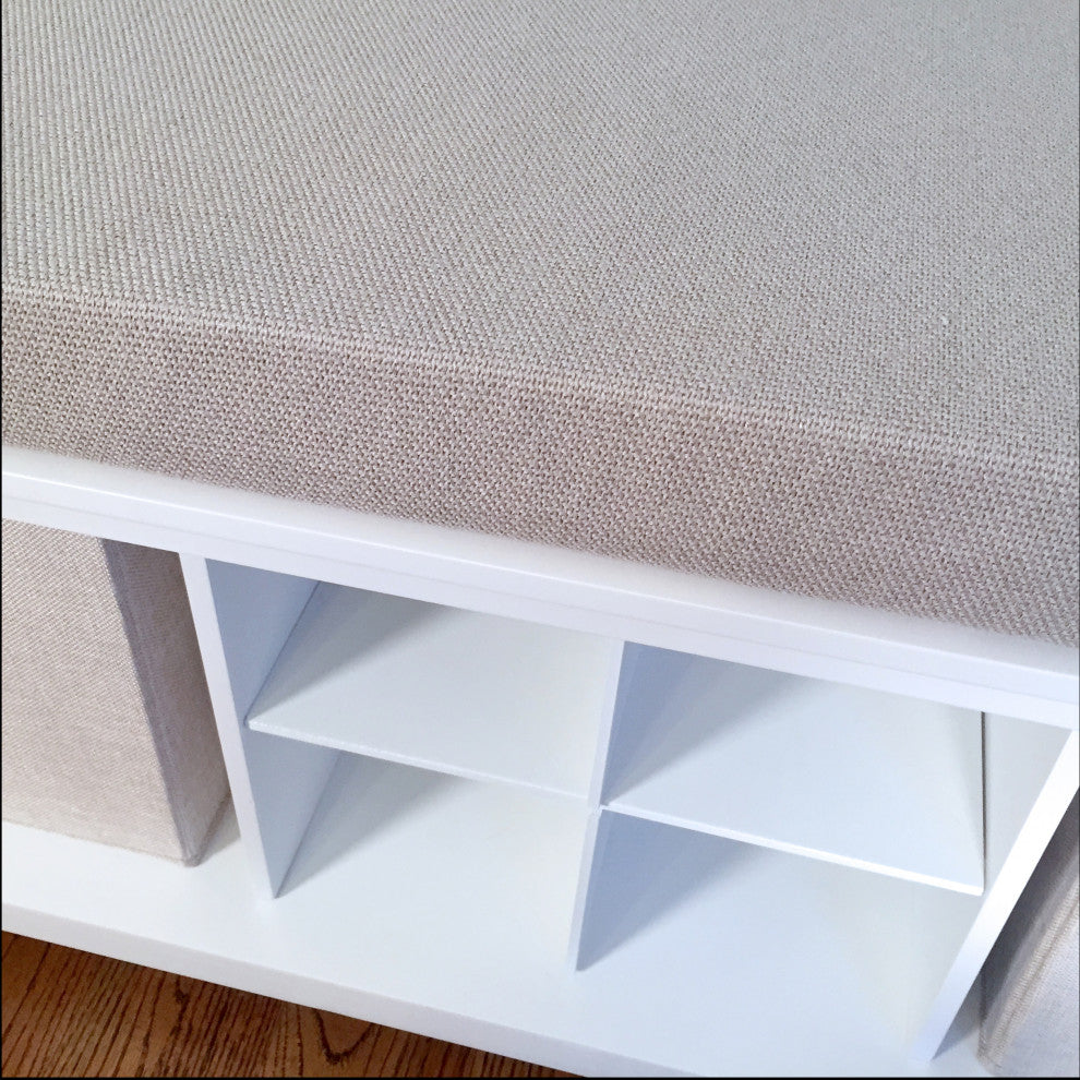 Solid Wood Entry Bench with 2 Bins and 1 Shoe Divider, White