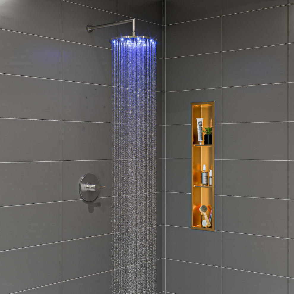 ALFI brand ABSA16R-BN Brushed Nickel 16" Round Wall Shower Arm