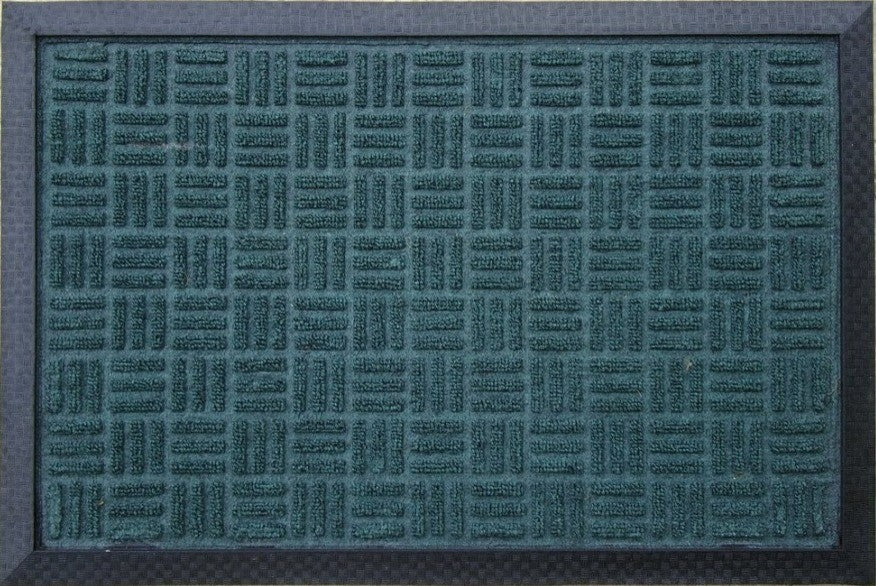 Rubber And Polypropylene Molded Mat, Weather Beater, 18"x30", Green Finish