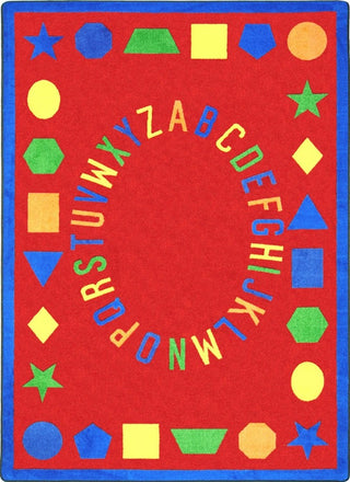 Kid Essentials Rug, First Lessons, 5'4"x7'8", Red