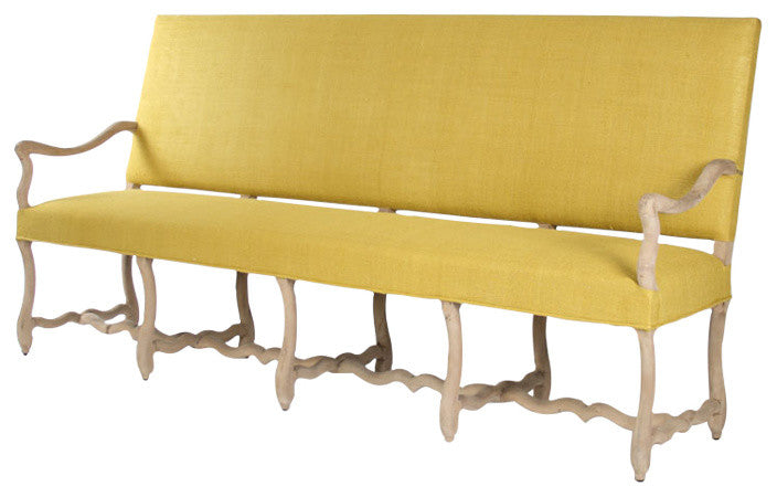 Veronike Bench, Yellow Raw Silk