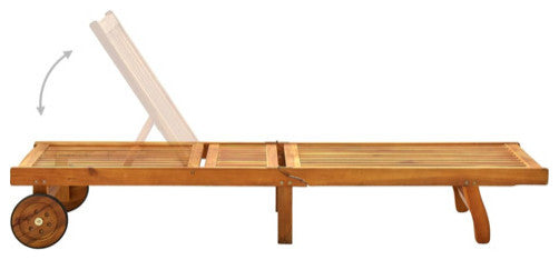 vidaXL Sun Lounger Outdoor Chaise Lounge Chair with Cushion Solid Wood Acacia