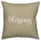Blessings in Beige 18x18 Throw Pillow Cover