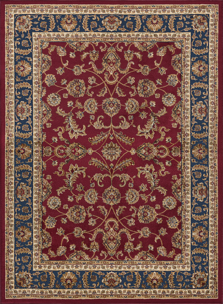 Sariya Transitional Oriental Red Rectangle Area Rug, 8'x10'