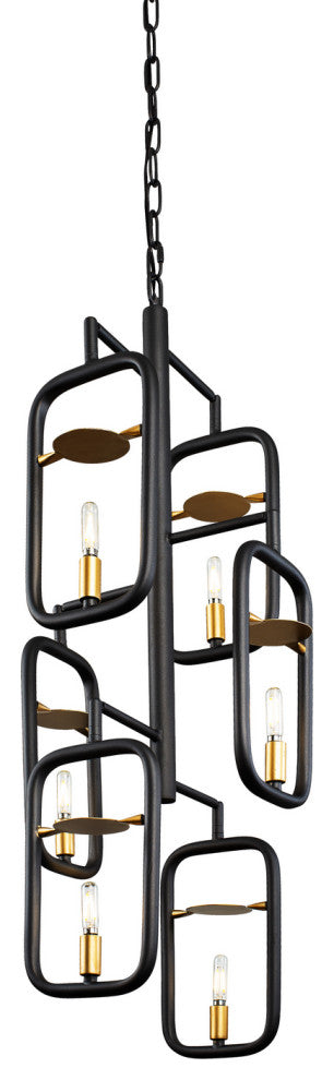 Varaluz Bar None 6-Lt Foyer - Aged Gold/Rustic Bronze