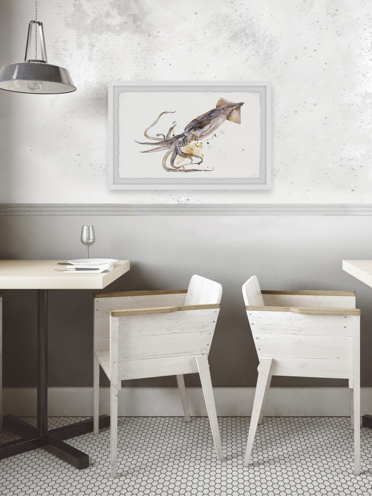 "Big Squid" Framed Painting Print, 30"x20"